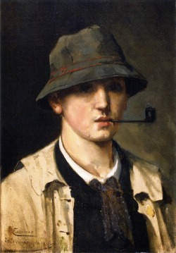 somanyhumanbeings:  Theo van Rysselberghe, Autoportrait (c. 1880)