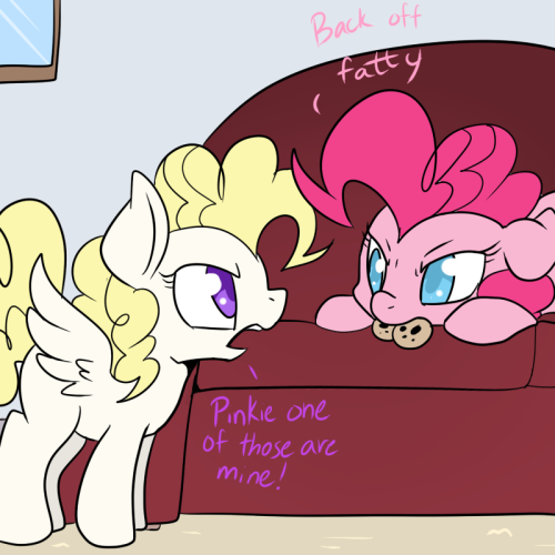 ask-filly-pinkie-and-surprise:  sharing is caring  X3! Oh Pinkie, be nice~! >w<