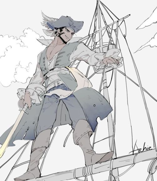 alolatrainersemina:He draw a pirate Archie thingSuch hotMuch happinessPRAISE THE BOY