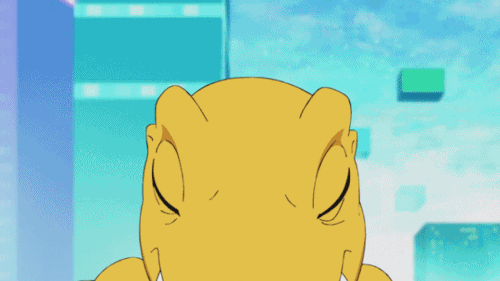 I’m Agumon! At last I have met you, Taichi.Agu&hellip; mon? How do you know my name?