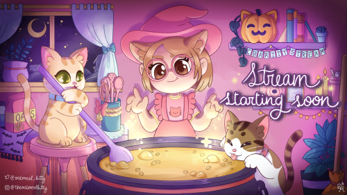 Halloween themed screen for https://www.twitch.tv/oatmeal_kitty !