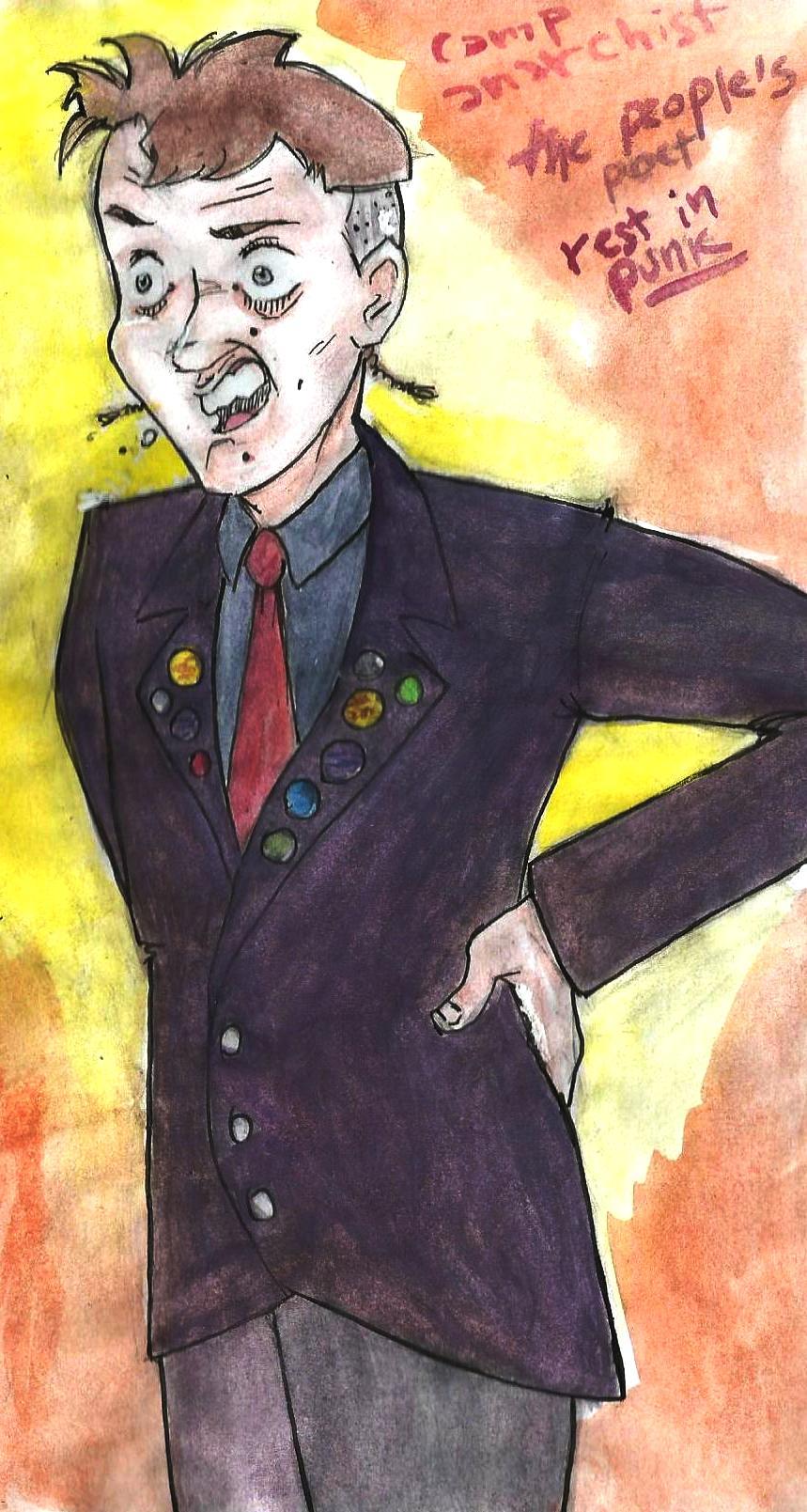 I’ve made a drawing (pencil, watercolor and ink) of Rick (Rik Mayall) from The