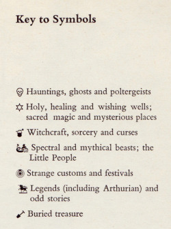 Key To Symbols, From Haunted Britain, By Antony D. Hippisley Coxe (Pan, 1975).From