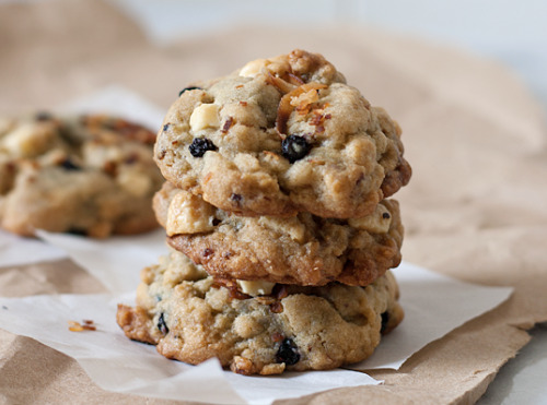 delectabledelight:   Blueberry Coconut White Chocolate Cookies