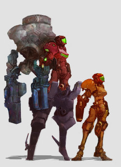 sekigan:  ArtStation - Heavy Combat Samus Aran, Aaron Nakahara