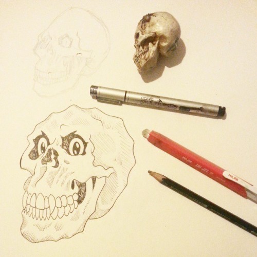 Porn photo Another skull. #skull #artistsontumblr #mattbernson