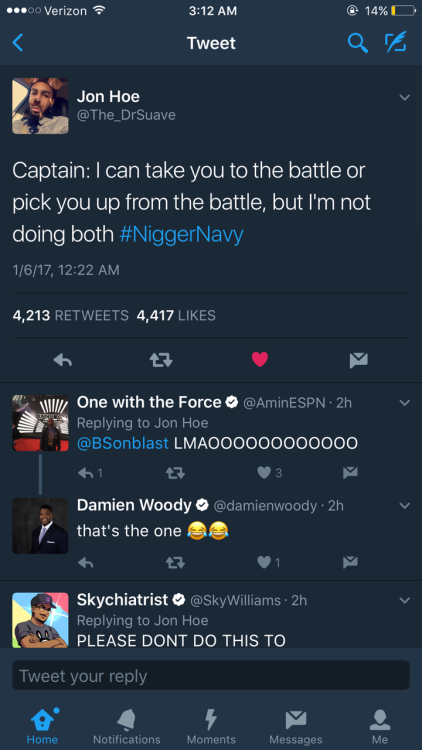 bobbicai:  Favorites so far 😂😂 If you dont know Yahoo sent some type of report or email out(im not sure which) and it had the typo “nigger navy” when they meant “bigger navy” but this shit has me weak. We can turn anything into a joke shit