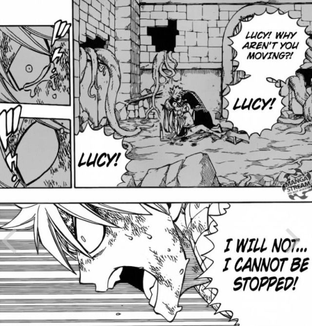 gremlincityy:Natsu is very aware of his feelings for Lucy and here’s why: so, I’ve been re-reading fairy tail and I couldn’t help but notice the sheer impact Natsu’s bond with Lucy has on him and WHY he realizes or atleast acknowledges his feelings