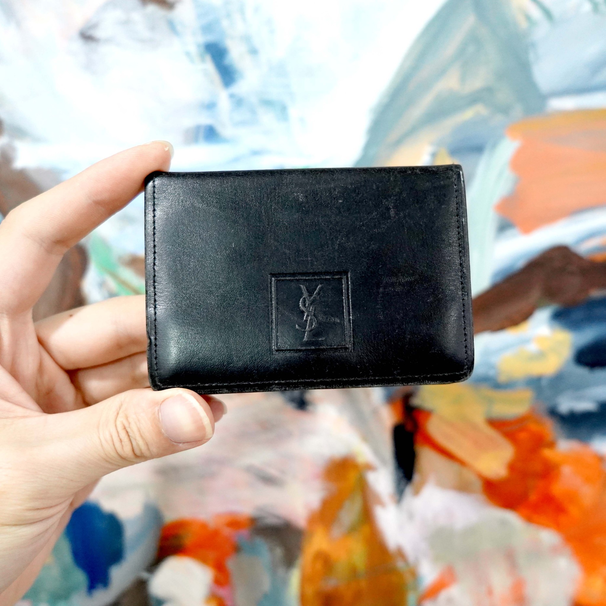 Saint Laurent Monogram Small Leather Wallet Black