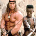 weirdlandtv:Publicity photos of Arnold Schwarzenegger and Grace Jones for CONAN THE DESTROYER (1984).