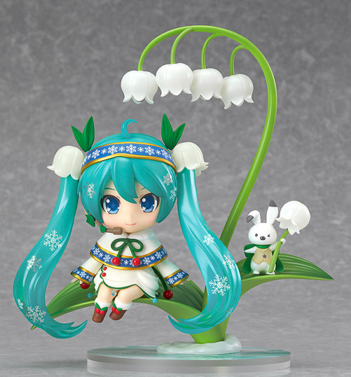 goodsmilecompanyunofficial:  Nendoroid Snow Miku: Snow Bell Version by the Good Smile Company. Orders will be open from the 8th February 2015 - 16th February 2015.   These are my favourite flowers. I might just have to order this ugh