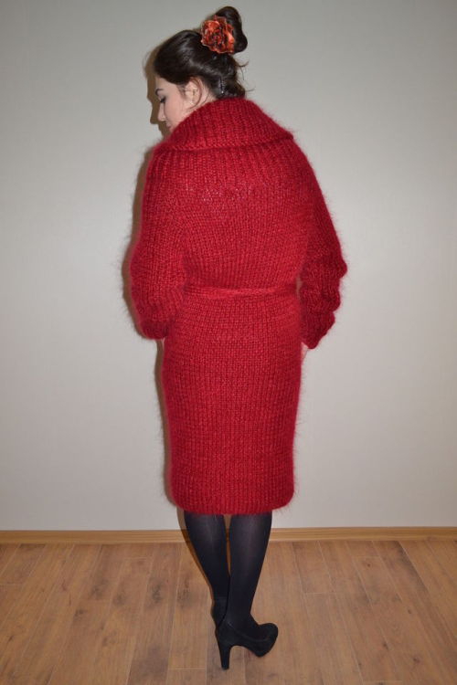 again…Bun and red sweater dress