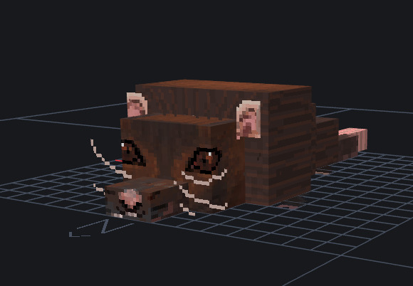 Blockbench model of the silverfish as a rat.