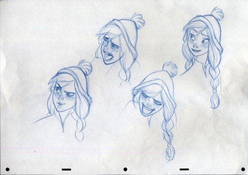 randyhaycock:Some Anna designs for an earlier version of Frozen. 