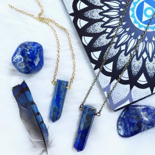 ashmoonbaby:Lapis Lazuli Point Necklaces •• manifestation + intuition + clarity + truth + 