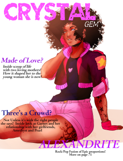 jen-iii:  askthefamilyoflove:  //(( I got a couple asks on what Garnet does after highschool so here it is! Garnet, Amethyst, and Pearl start up a popular Band called Alexandrite! Garnet also models on the side with Amethyst being her fashion designer