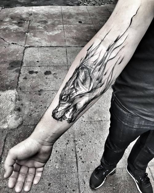 1337tattoos:    Inez Janiak    LONEWOLF