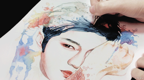 eteru-art:  Portrait for Kim Myungsoo / watercolor  Video｜˚✧₊⁎  this drawing
