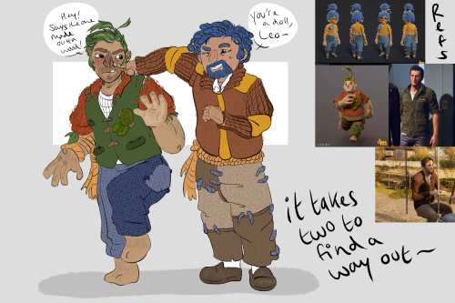 floofy-doodles:Continuing my It Takes Two playthrough with my friend and we found the Leo and Vincen