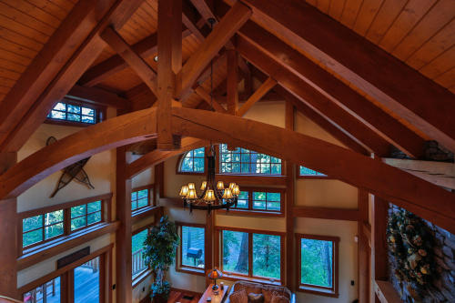 naturalelementhomes:The Big Chief Mountain Lodge A skillfully crafted, timber frame home offering 