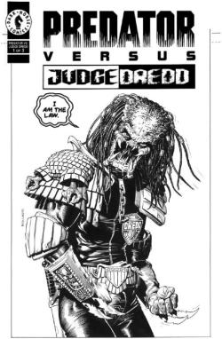 Alexhchung:  Predator Versus Judge Dredd By Brian Bolland