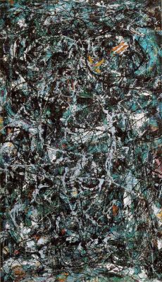 57-percent:    Jackson Pollock. Full Fathom Five, 1947. Oil on canvas with nails, tacks, buttons, coins, cigarettes, etc.   