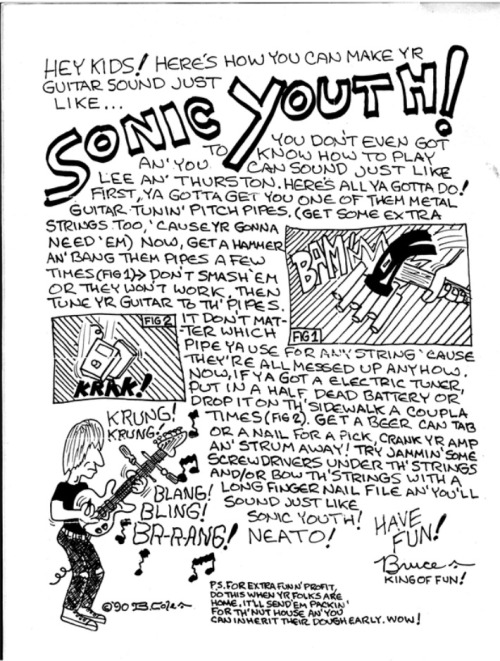 platformflipflops:page from issue #1 of Sonic Death zine