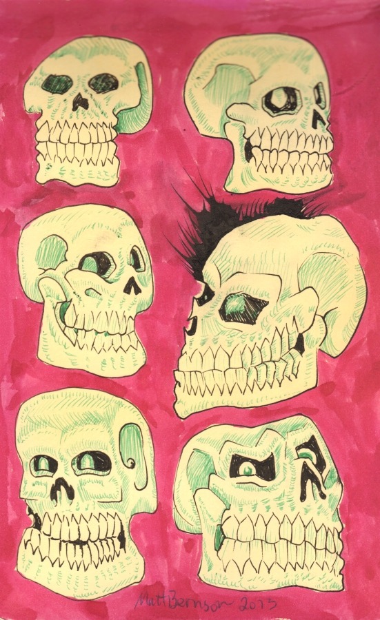 Skulls, skulls!  And MORE skulls!   Yeah, this was what I was doing covertly while