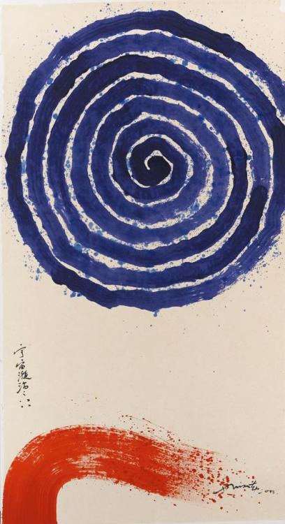 theegoist:Hsiao Chin (Chinese, b.1935) - La vortice cosmica-88, ink and acrylic on paper mounted on 
