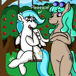 asksqueakyclean:  docmint:  OOC - Having trouble finishing this Corn story, so Doctor Mint and Squeaky went to the park.  EEEE PUSH ME  Daww :3