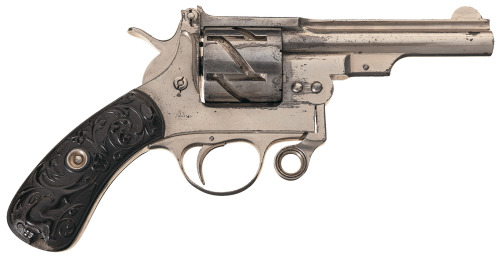 Nickle plated Mauser Model 1878 “Zig Zag” revolver.