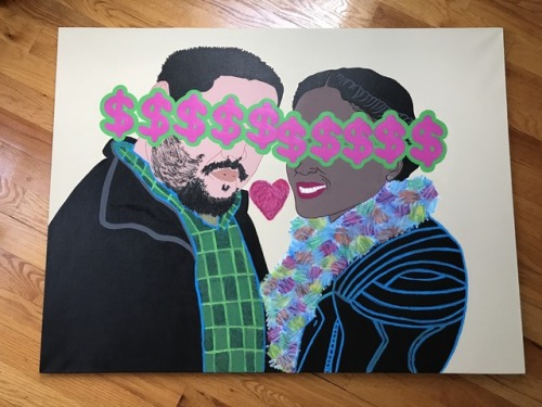 Portrait I painted of my CuZin and her husband.Artist: VJean