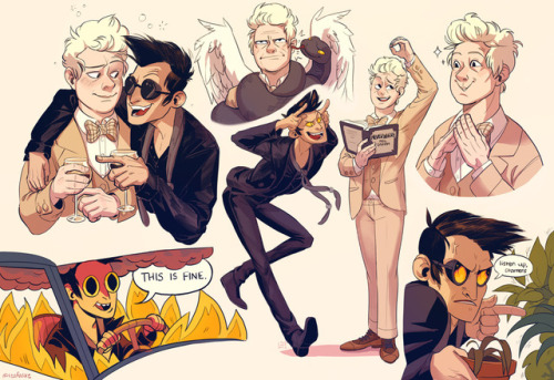 My Good Omens art is now available as prints and stickers! For sale now through August 16 only.Get t