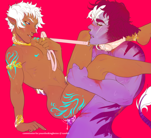 tetsarou:  I really enjoyed drawing these two for @yourelookingbetterThey gave me a lot of freedom with anatomy and I love their ideas