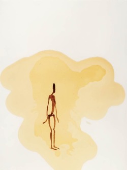 thunderstruck9:  Antony Gormley (British, b. 1950), Insider 004, 2000. Varnish, aniline, dye and shellac on paper, 77 x 57 cm.