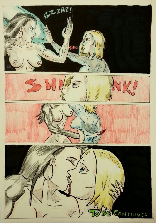 Kate Five vs Symbiote comic Pages 44 - 46  Very NSFW. Apologies to anyone offended by Kate’s symbiocock molesting Taki
