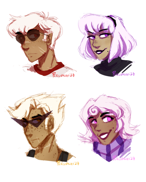 percivalias:Over the past few weeks I’ve been figuring out my hcs for the kids - doodled these as a 