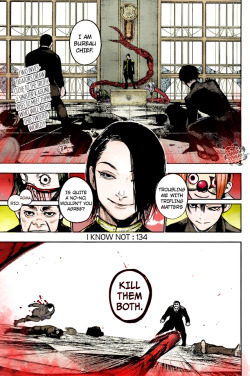 Tokyo Ghoul :re Chapter 134 Kuki Urie &amp; Iwao Kuroiwa VS. Roma &amp; Shikorae(rio) Coloured.Imgur album: http://imgur.com/a/vUonb