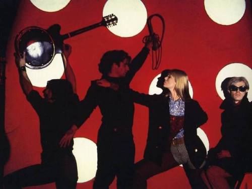 Nico, John Cale, Gerard Malanga and Andy Warhol of the band The Velvet Underground