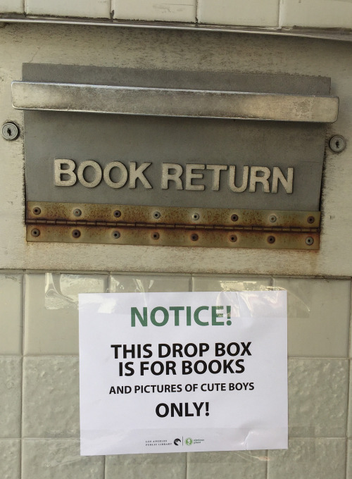 bookgasms:obviousplant:Bonus library drop box sign on InstagramThe two ones about pickles look like 