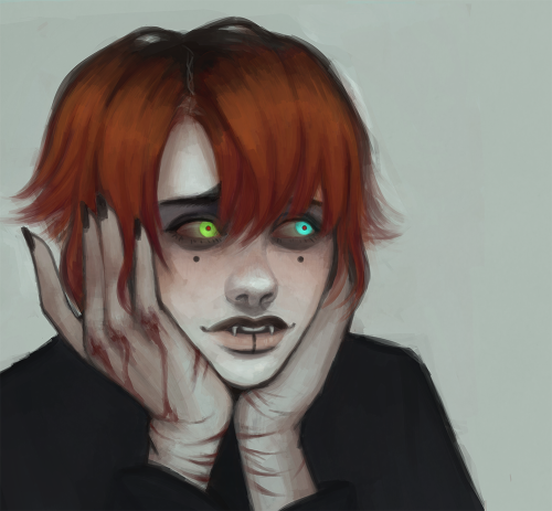 Finally redesigned my malkavian boi, Lev ♥also couldn’t decide between the no makeup vs makeup