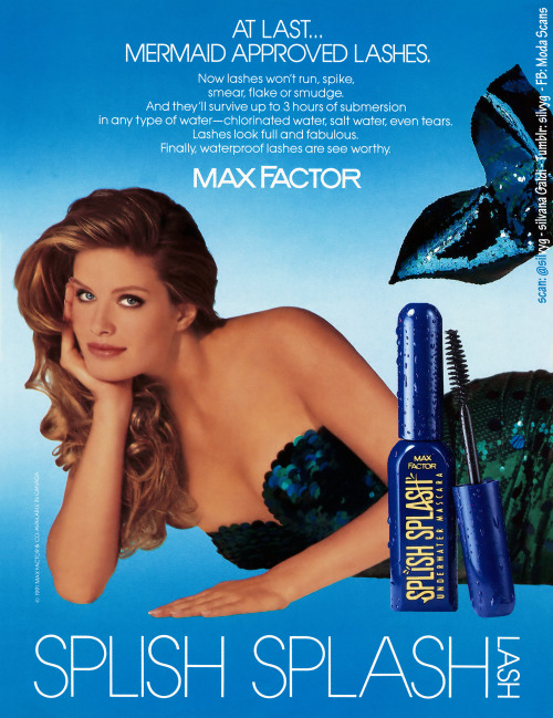 Campaign: Max Factor 1991- Splish Splash Lash Model: Monika Schnarre Photographer: Un