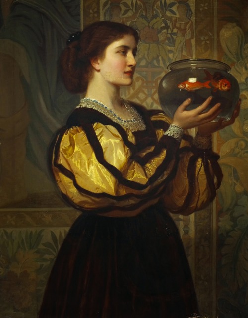 auriferis929:Charles Edward Perugini( 1839 – 1918 )The goldfish bowl. Private collection.  Чарльз Эд