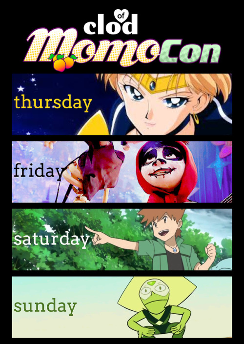 What I’m wearing to Momocon:1. Thursday - Sailor Uranus2. Friday - Miguel Rivera3. Saturday - Green/