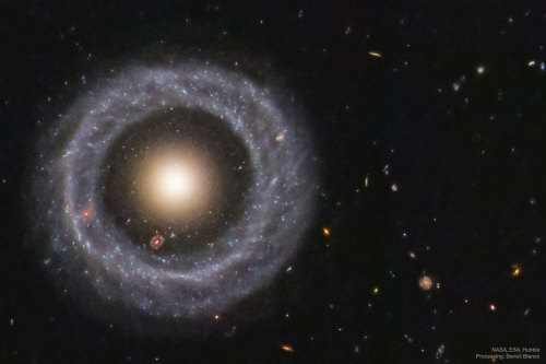 Hoags Object: A Nearly Perfect Ring Galaxy : Is this one galaxy or two? This question came to light 