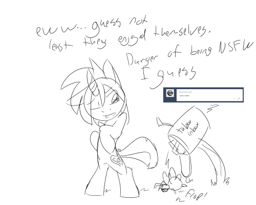 taboopony:Shy: You dont even want to know whats in brash’s mail box Mod: (really liking the quick dirty style I did X3)XD *chuckles* Poor Shy :p