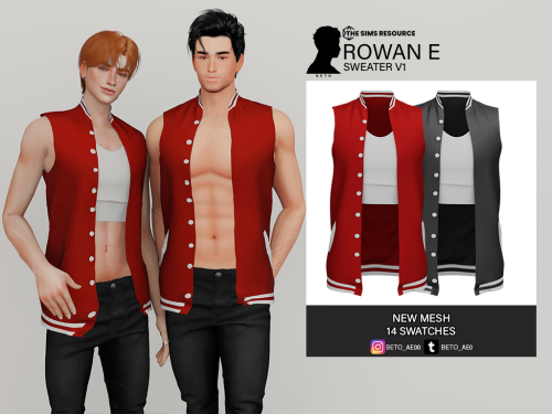 beto-ae0: Rock (Top)  - 29 colors- New Mesh- All Lods- All maps Download in TSR Rowan E (Sweater V1)