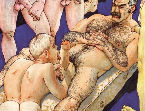 purrmooyn:  purrmooyn: Good boy! Servicing his Dad before he starts on his Uncles, Brothers and cousins.