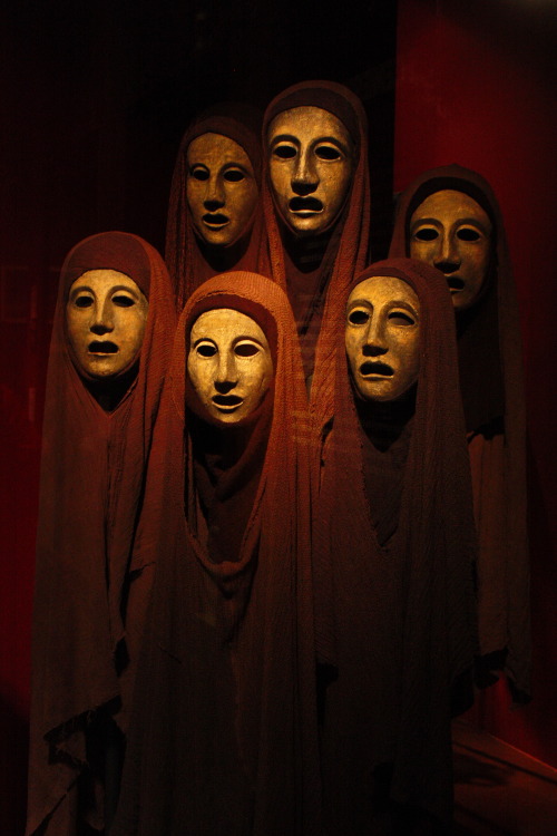 hellas-inhabitants: Masks for the Greek play “Oresteia” by Aeschylus, 1981. Designed by 