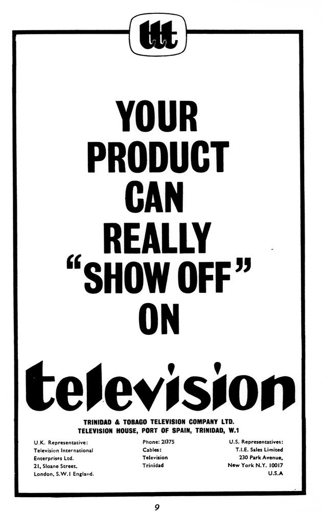 ~Galleryyuhself~ An old print advertising for Trinidad and Tobago Television TTT from The Island of Tobago by Commander C.E.R Alford.